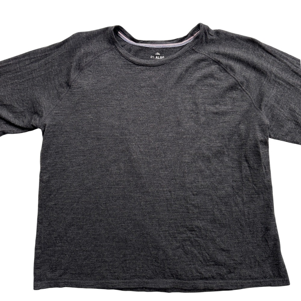 01.ALGO Merino Wool Performance Top Large Gray Excellent Raglan Base Layer